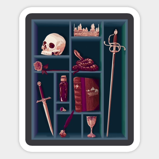 Shakespeare's Curio Cabinet Sticker by mamashark17